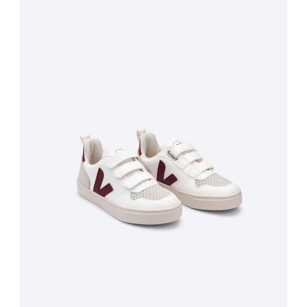 Kids' Veja V-10 CWL Shoes White/Red | ZA 780DFM